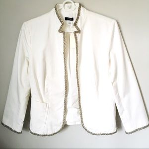 J. Crew White Structured Blazer Women’s Size 6 Career Workwear Chic